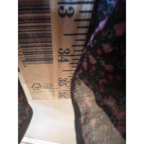 REBECCA MINKOFF Mini Dress Size S Black Pink Floral Ruffled Smocked Tiered - Picture 9 of 11